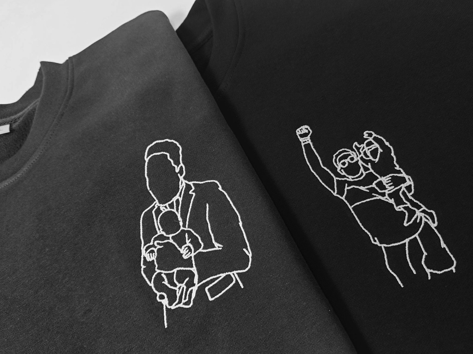 Custom Embroidered Portrait from Your Photo T-Shirt - Image 2