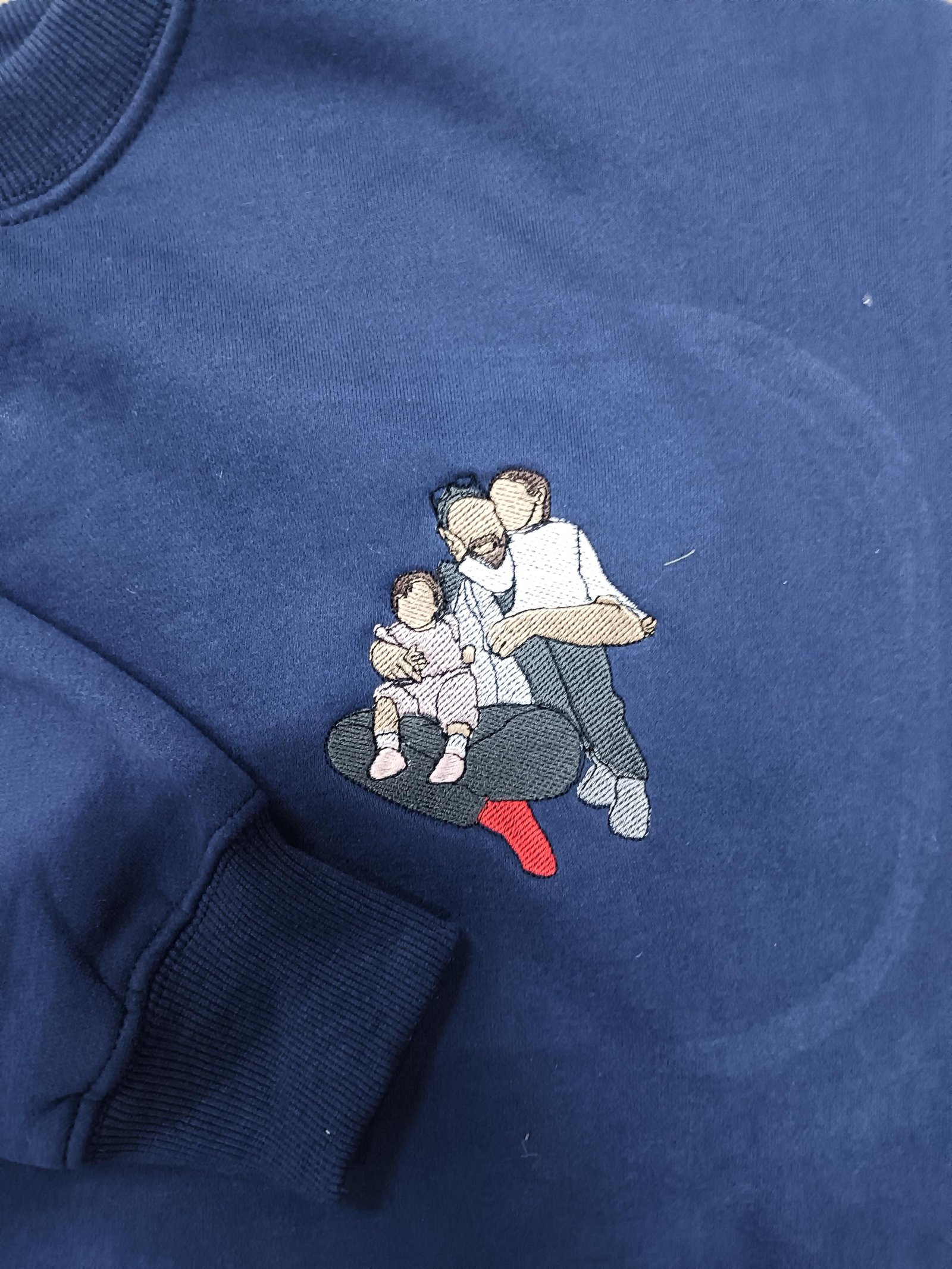 Custom Embroidered Portrait Sweatshirt From Photo - Image 3