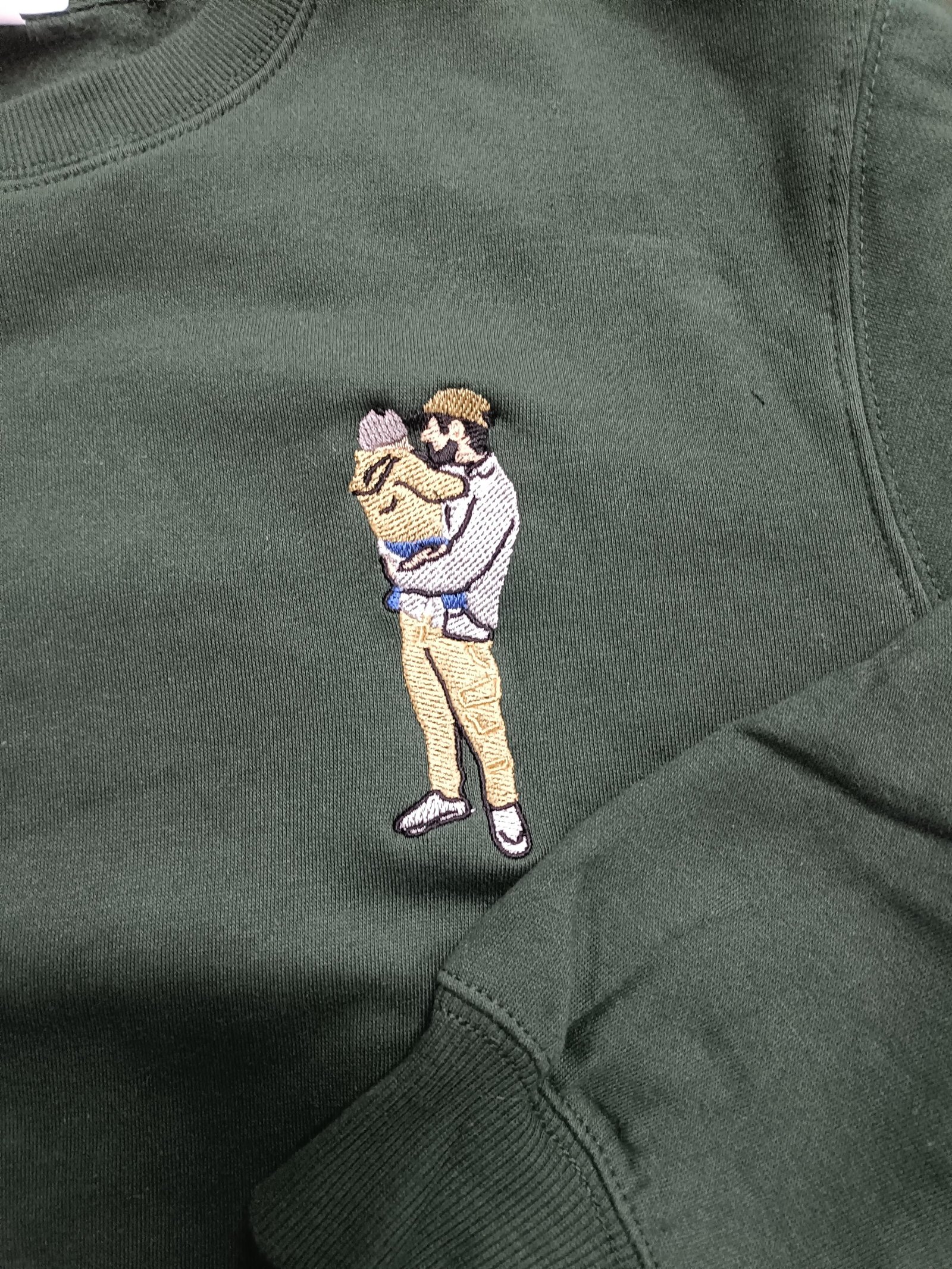 Custom Embroidered Portrait Sweatshirt From Photo - Image 4