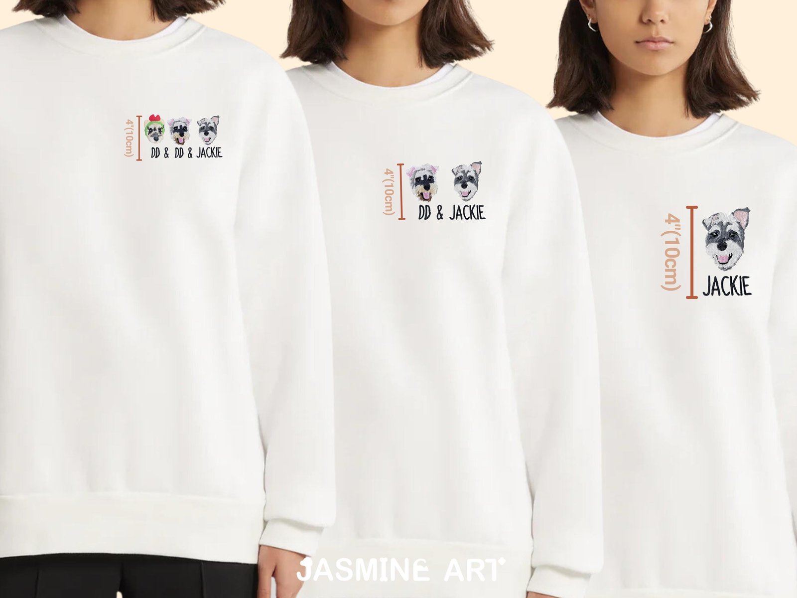 Dog & Cat Face Embroidery Sweatshirt - Image 5
