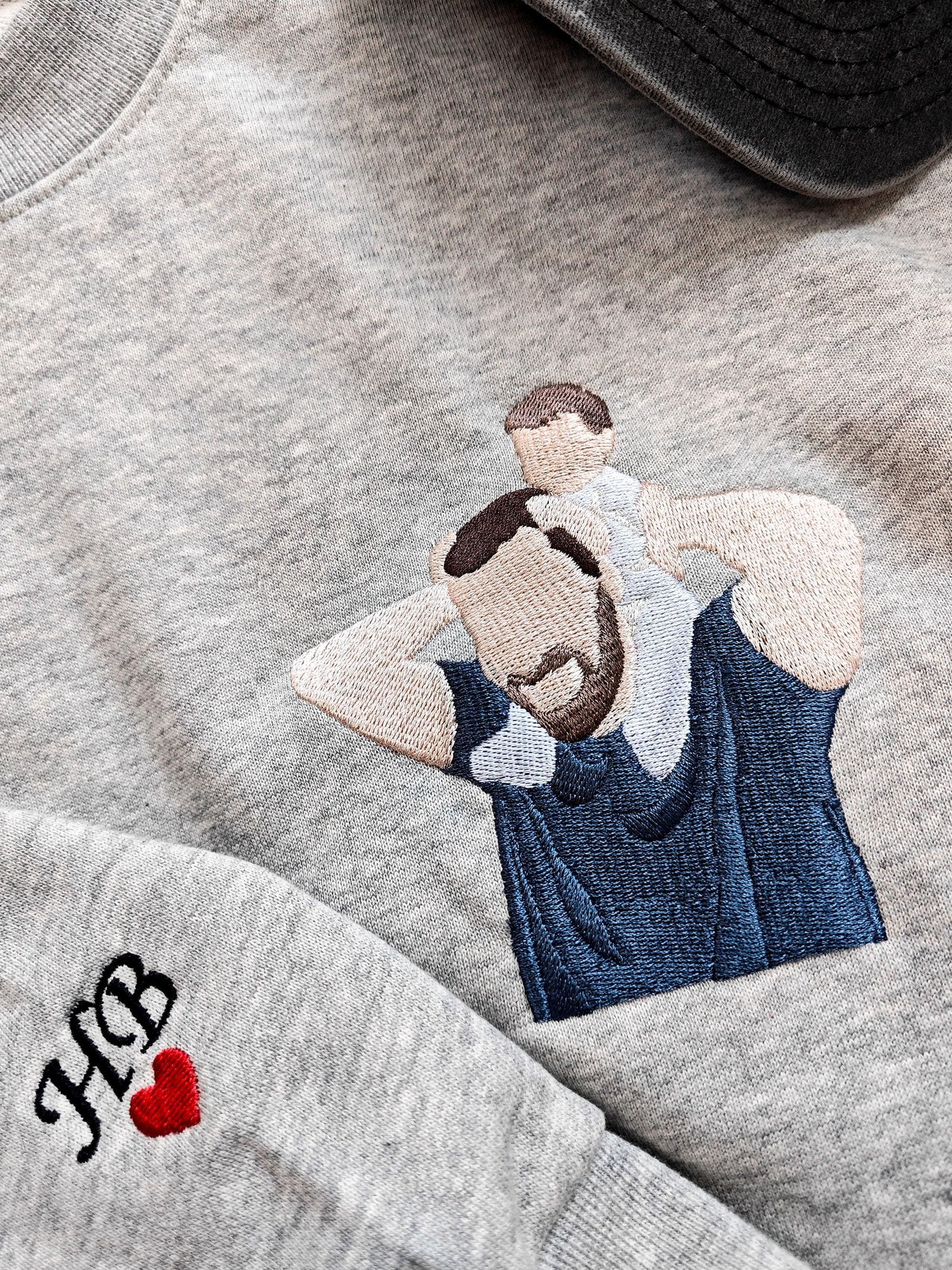 Embroidered Dad Portrait Sweatshirt | Custom Father's Day Gift