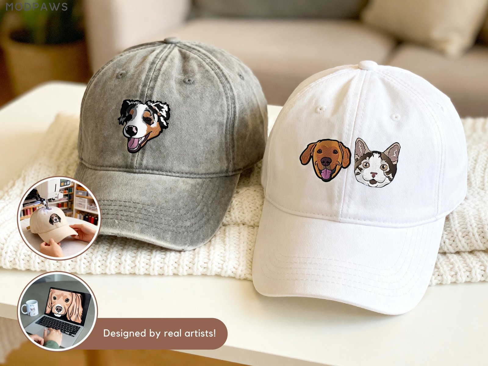 Custom Embroidered Pet Photo Dad Hat | Dog and Cat Baseball Cap - Image 9