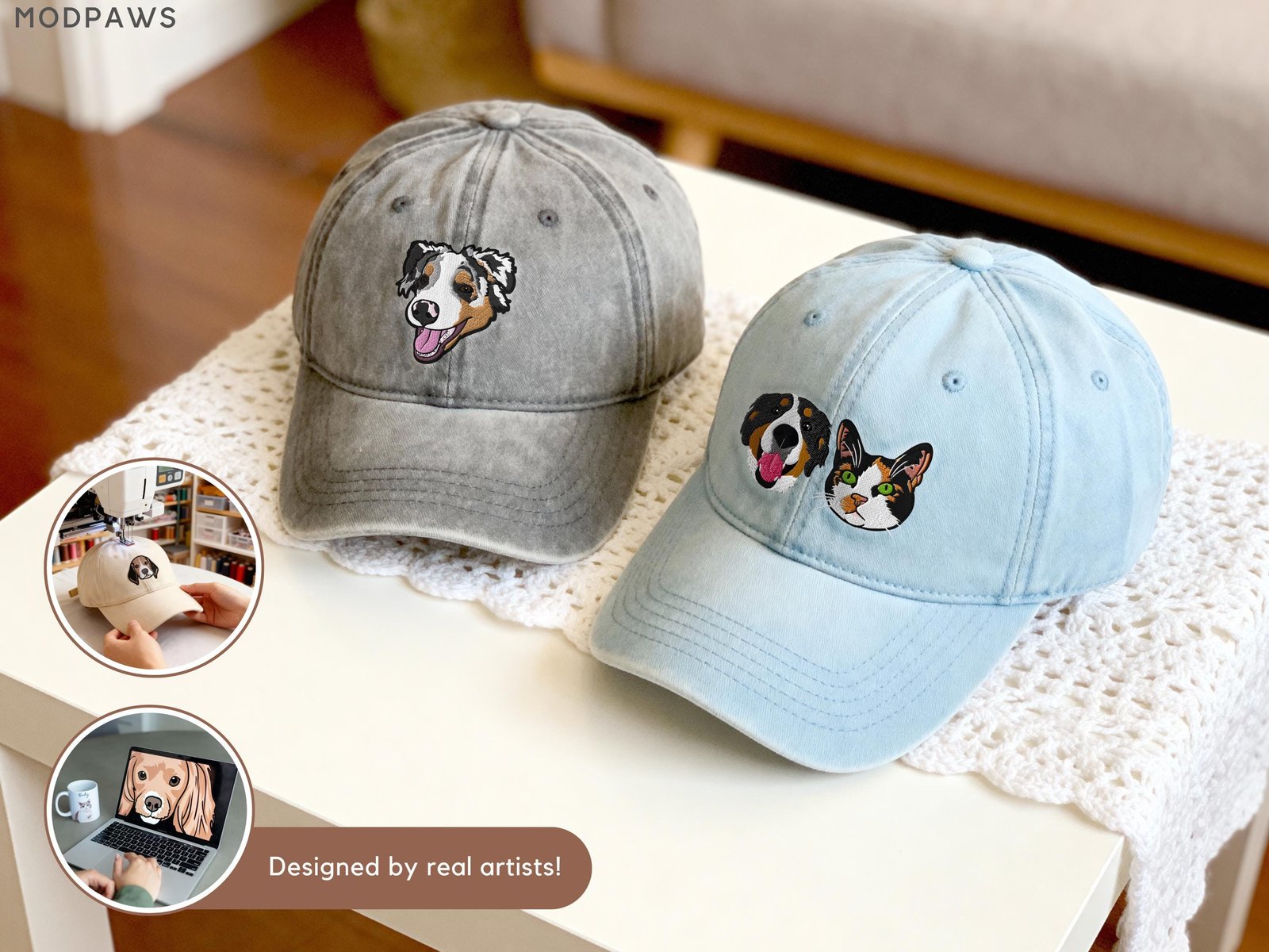 Custom Embroidered Pet Photo Dad Hat | Dog and Cat Baseball Cap - Image 11