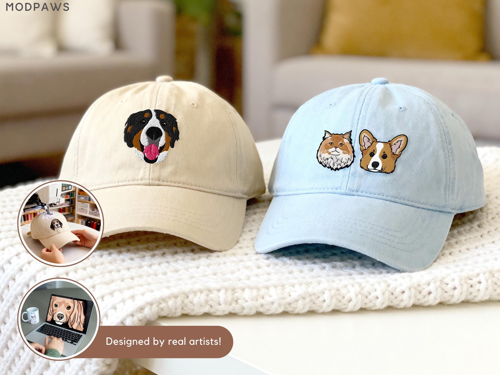 Custom Embroidered Pet Photo Dad Hat | Dog and Cat Baseball Cap - Image 14