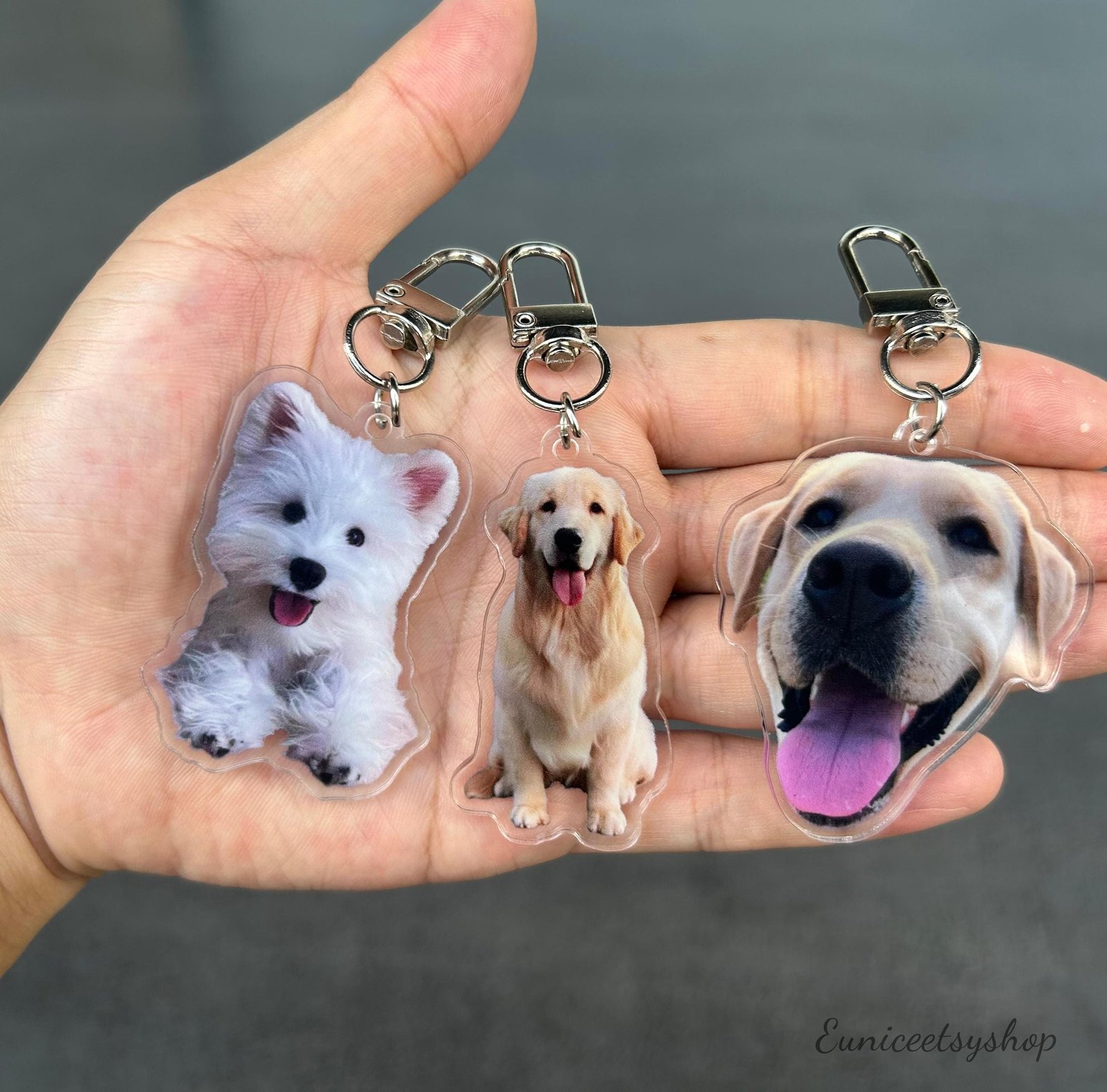 Custom Cat Keychain | Pet Portrait Personalized Photo Keychain - Image 3