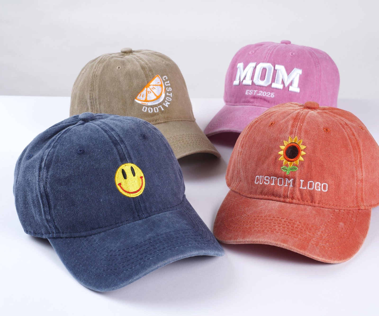 Custom Logo Embroidered Hat | Personalized Vintage Baseball Cap - Image 2