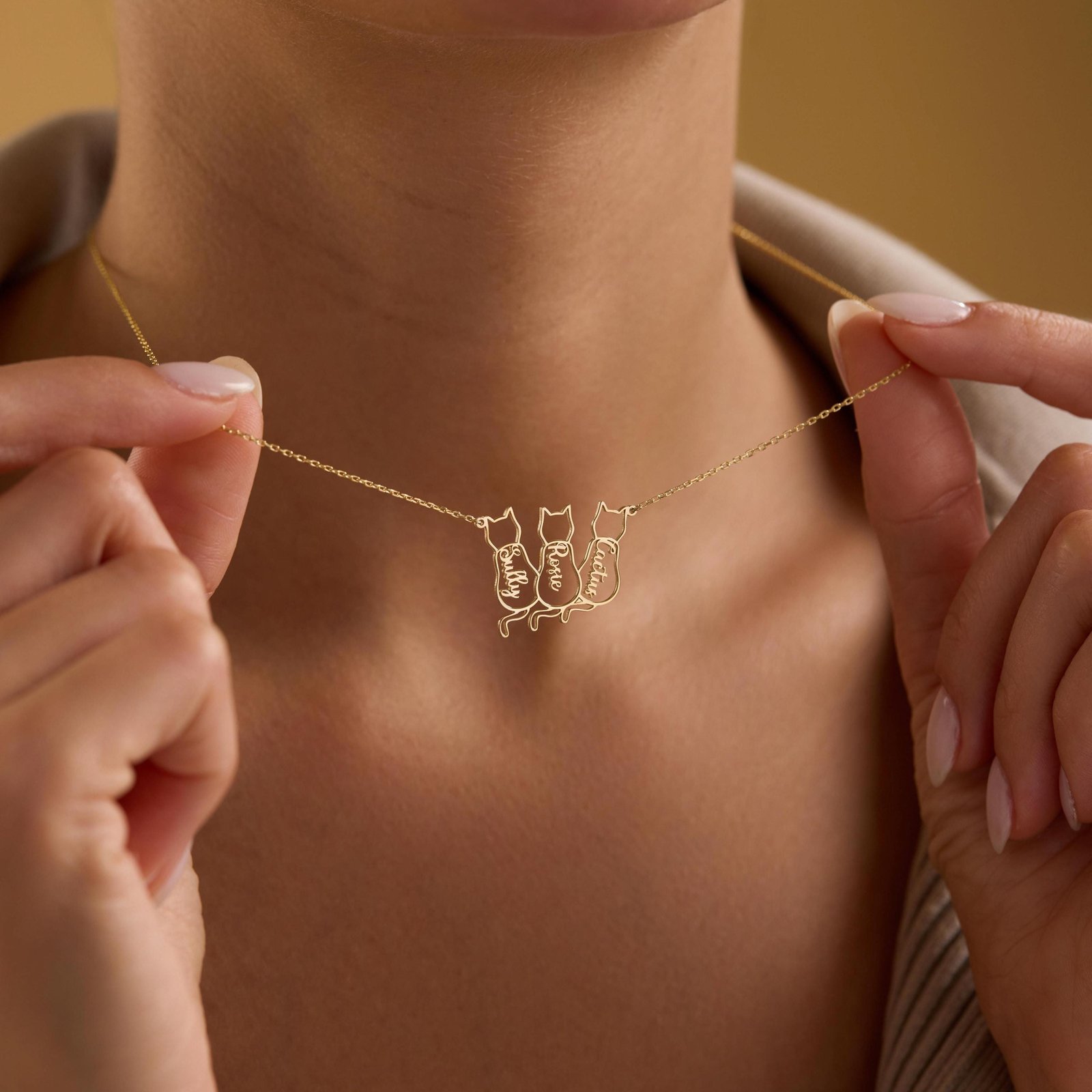 Dainty Cat Name Necklace | Cat Lover Minimalist Personalized Jewelry