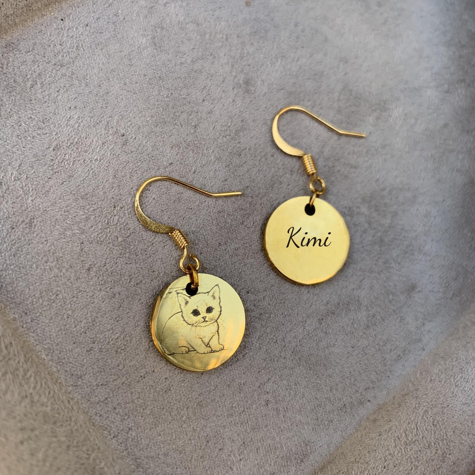 Custom Pet Portrait Earrings | Laser-Engraved Stainless Steel Keepsake - Image 5