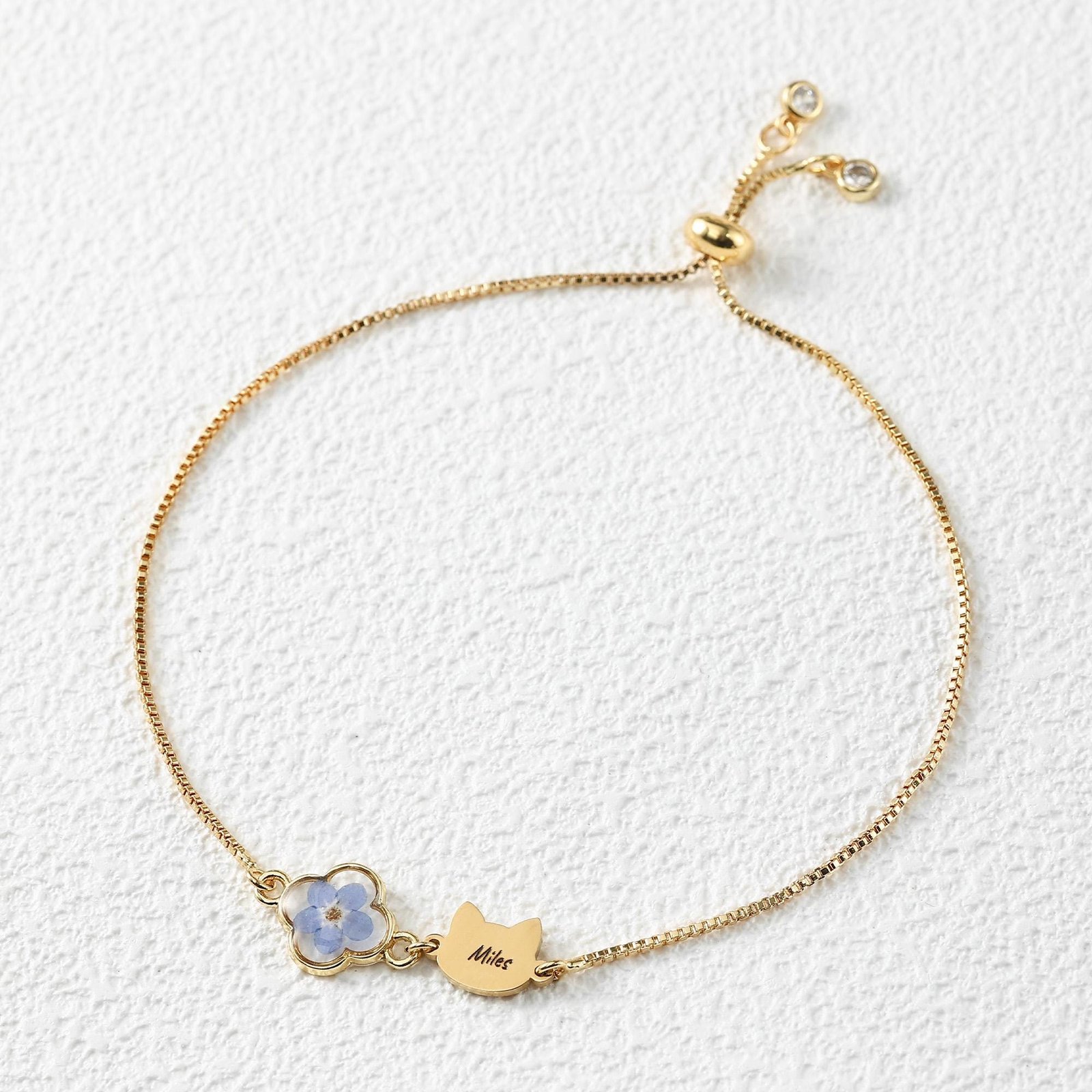 Personalized Cat Name Bracelet | Cat Memorial Jewelry Sympathy Gift - Image 2