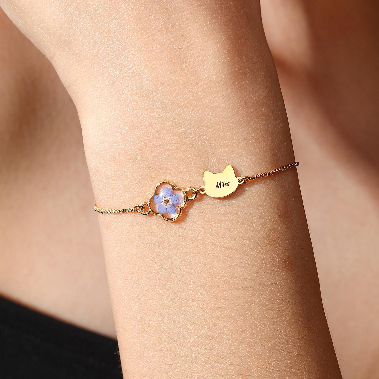 Personalized Cat Name Bracelet | Cat Memorial Jewelry Sympathy Gift - Image 5