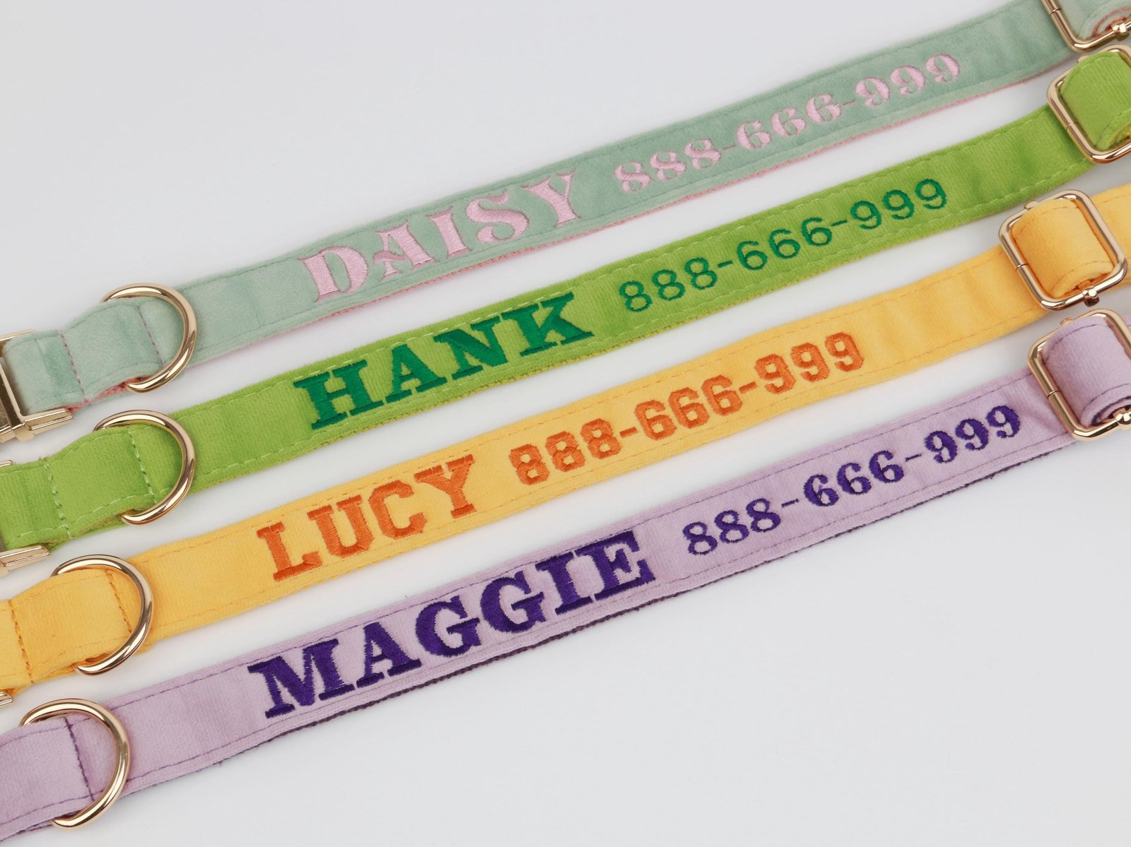 Personalized Embroidered Velvet Dog Collar | Custom Pet Name Collar - Image 12