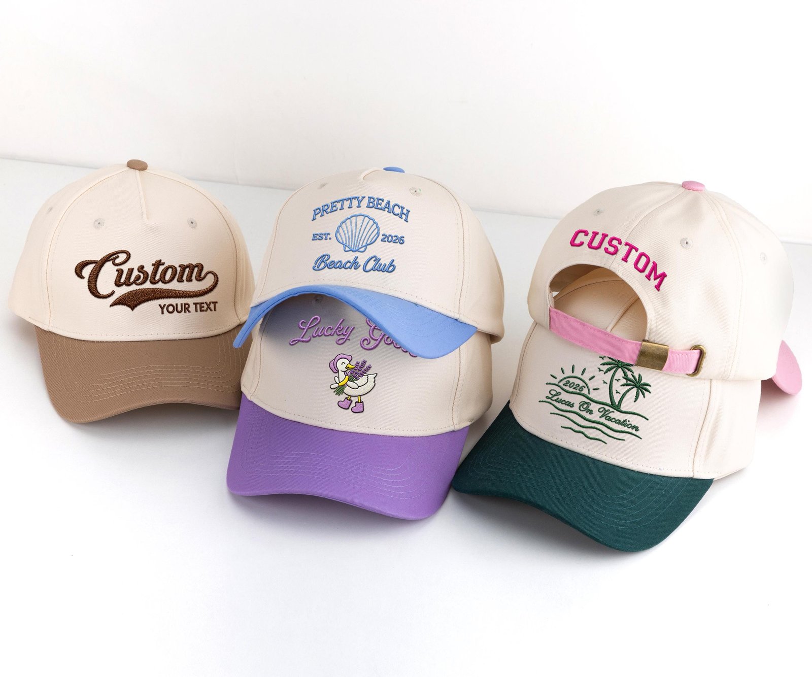 Personalized Text Embroidered Hat | Custom Trucker Cap Logo Design - Image 8