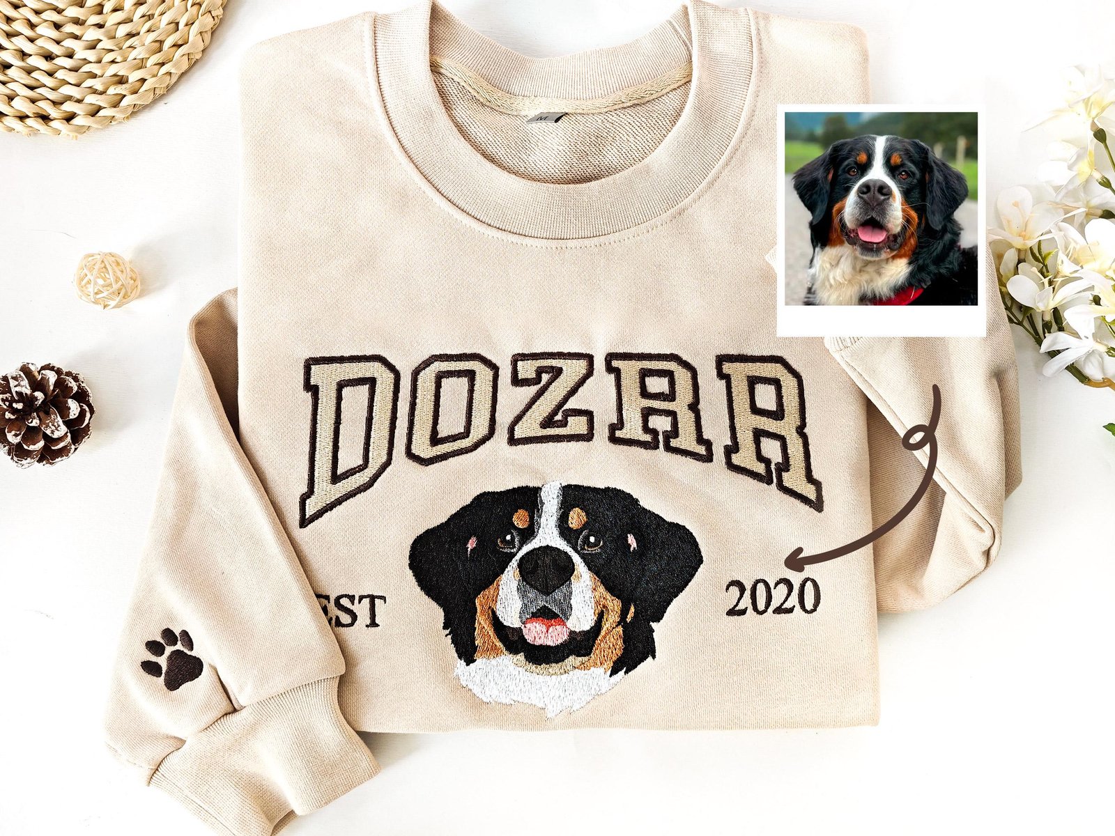 Pet Embroidered Sweatshirt - Embroidered Dog Hoodie - Image 7